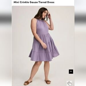 Torrid Lilac Sleeveless Tiered Mini Dress